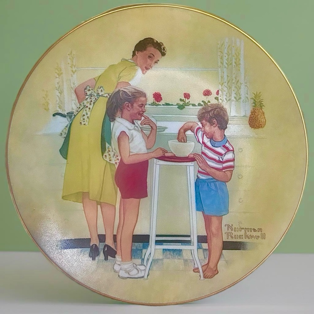 Norman Rockwell Plate: “Mother's Little Helpers” American Family Series